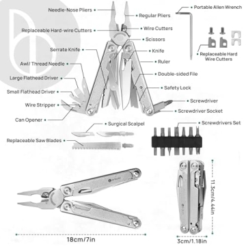 BIBURY BI2049 Multitools Pliers Pro - Ultimate Compact Survival Tool