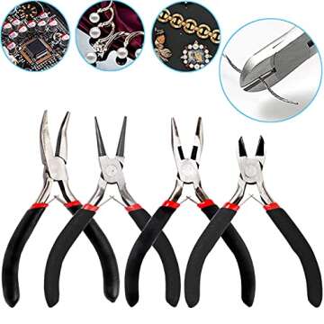 URSKYTOUS 4Pcs Jewelry Pliers Set for Crafting