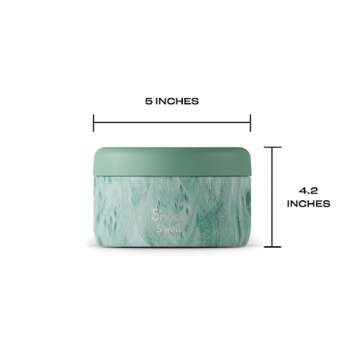 S'well S'nack Stainless Steel Food Container - 10 Oz - Peppermint Tree - Double-Layered Insulated Bowls Keep Food Cold for 10 Hours and Hot for 4 - BPA-Free