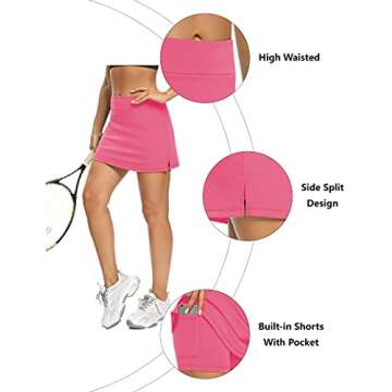 LouKeith Women's Tennis Skirt - Comfortable Active Skort