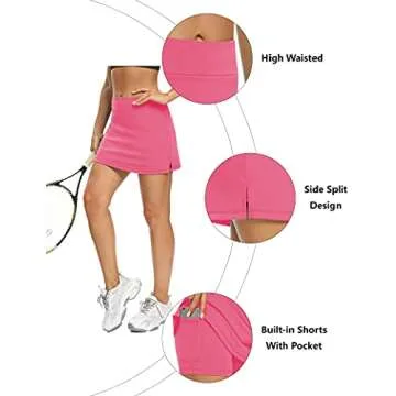 LouKeith Women's Tennis Skirt - Comfortable Active Skort