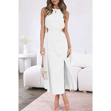 LILLUSORY Women's Linen 2024 Casual Summer Vacation Derby Brunch Dresses Sundress Elegant Evening Da...