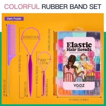 YGDZ Elastic Hair Bands, 1500pcs Rubber Bands for Hair, 80pcs Cotton Toddler Hair Ties, Colorful Small Ponytail Holders, Hair Accessories for Girl, Toddler
