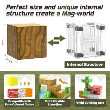 100PCS Magnetic Blocks Build Mine Magnet World Set