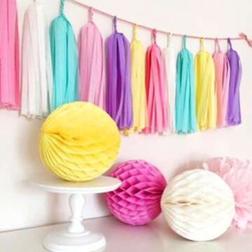 AIM & GGKK Purple Gold Tassel Garland Banner for Parties