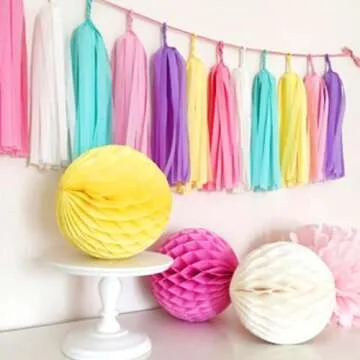 AIM & GGKK Purple Gold Tassel Garland Banner for Parties