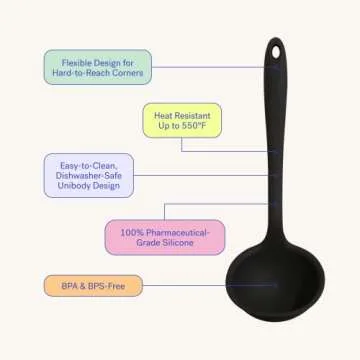 GIR: Get It Right Silicone Soup Ladle - Non-stick Heat Resistant Seamless Kitchen Cooking Serving for Soups, Chili, Sauces, Batter, and More - Ultimate, Mint