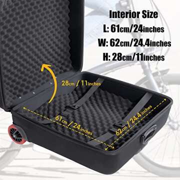 CyclingDeal Folding Bike Travel Case for Brompton - Durable EVA Hard Case