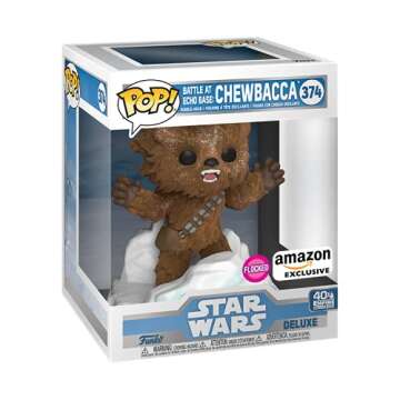 POP Funko Deluxe Star Wars: Battle at Echo Base Series Action Figure Chewbacca (Flocked), Amazon Exclusive, Figure 3 of 6