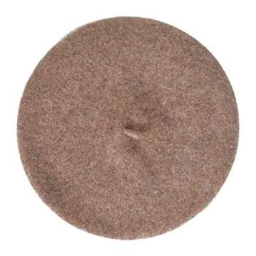 ZLYC Wool French Beret Hat Solid Color Beret Cap for Women Girls (Coffee)