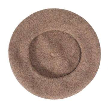 ZLYC Wool French Beret Hat Solid Color Beret Cap for Women Girls (Coffee)
