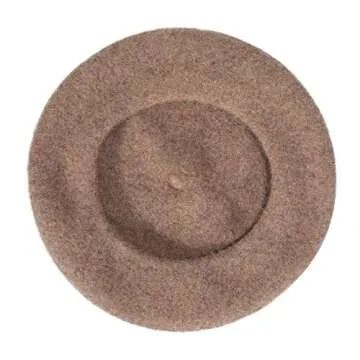 ZLYC Wool French Beret Hat Solid Color Beret Cap for Women Girls (Coffee)