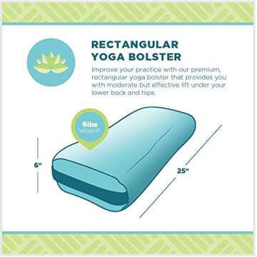 Bean Products Yoga Bolster - Handcrafted In The USA With Eco Friendly Materials - Studio Grade Suppo...