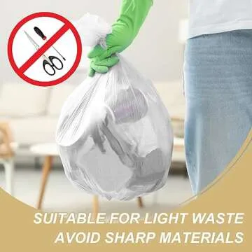 4 Gallon Small Bathroom Trash-Bag Kitchen-Garbage-Bags - Clear Unscented 180 Counts Plastic Mini Strong Little Office Car Restroom Tiny Waste Basket Can Acqkunlo