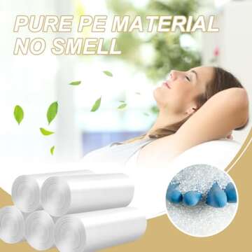 4 Gallon Small Bathroom Trash-Bag Kitchen-Garbage-Bags - Clear Unscented 180 Counts Plastic Mini Strong Little Office Car Restroom Tiny Waste Basket Can Acqkunlo