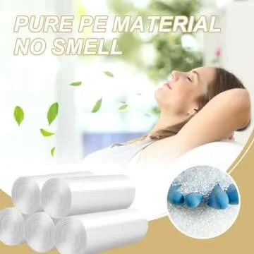 4 Gallon Small Bathroom Trash-Bag Kitchen-Garbage-Bags - Clear Unscented 180 Counts Plastic Mini Strong Little Office Car Restroom Tiny Waste Basket Can Acqkunlo