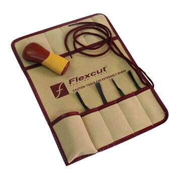 FLEXCUT 5 Piece Carving Tools Set - High Carbon Steel Blades & ABS Handle