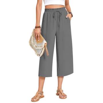 Anyhold Women's Capri Pants with Pockets for Summer Style