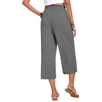 Anyhold Women's Capri Pants with Pockets for Summer Style