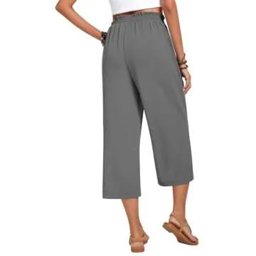 Anyhold Women's Capri Pants with Pockets for Summer Style