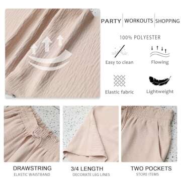 Anyhold Women's Capri Pants with Pockets for Summer Style