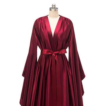Women's Long Silk Satin Bridal Robe - Customizable Luxury