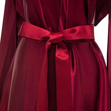 Women's Long Silk Satin Bridal Robe - Customizable Luxury