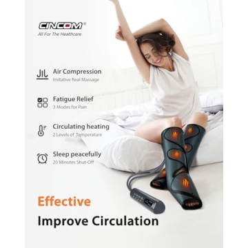 CINCOM Leg Massager with Heat and Compression for Pain Relief