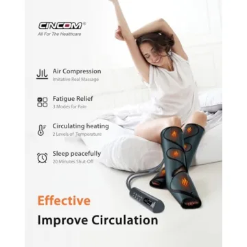 CINCOM Leg Massager with Heat and Compression for Pain Relief