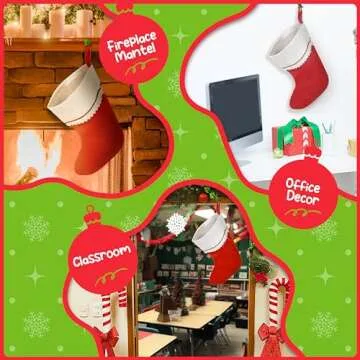 12 Pack Customizable Felt Christmas Stockings in Red