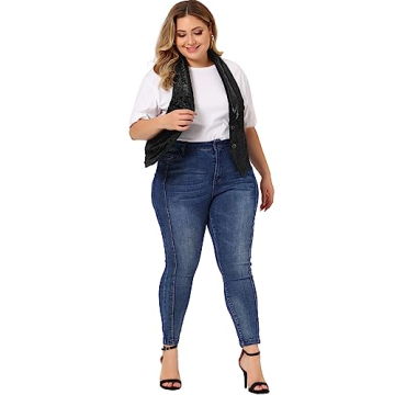 Elegant Plus Size Vintage Jacquard Vest for Women