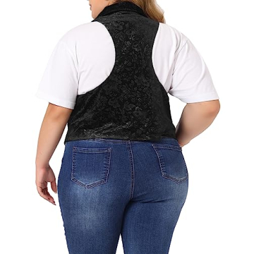 Elegant Plus Size Vintage Jacquard Vest for Women