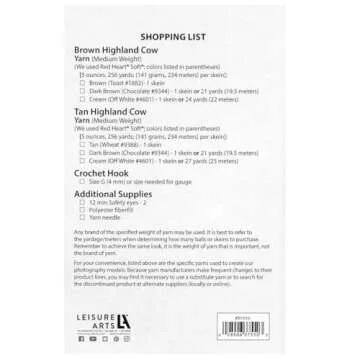 Leisure Arts Highland Cows Amigurumi Crochet Pattern
