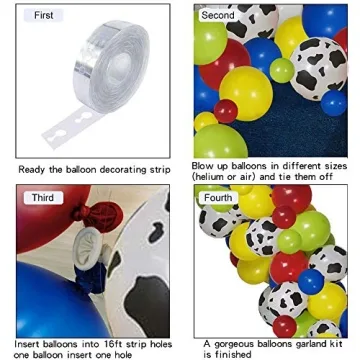 Toy Inspired Story Balloons Arch Kit - 120pcs Vibrant Party Decorations