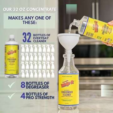 Whip-It Concentrated Stain Remover - 32 Bottles, Eco-Friendly