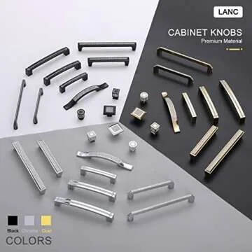 LANC Modern Cabinet Knobs 2 Pack Stylish Kitchen Hardware