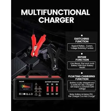 NOONE 2A/10A Car Battery Charger for All Vehicles