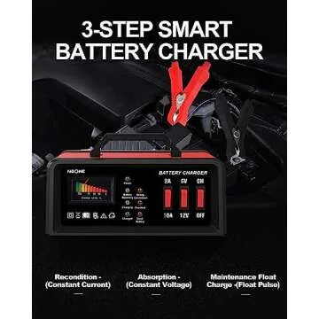 NOONE 2A/10A Car Battery Charger for All Vehicles