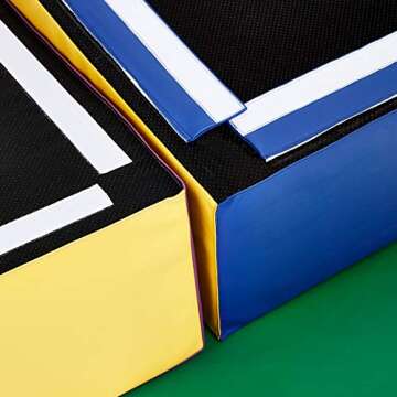 Amazon Basics Kids Soft Play Corner Climber, 4-Piece, 40 x 40 x 10 inches, Red, Green, Blue, Yellow