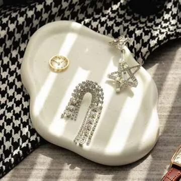 CESTATIVO Jewelry Tray Elegant Ceramic Trinket Dish