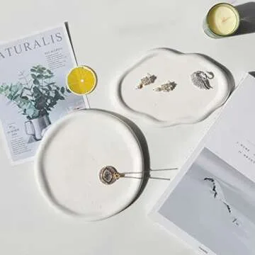 CESTATIVO Jewelry Tray Elegant Ceramic Trinket Dish