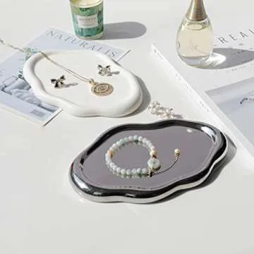 CESTATIVO Jewelry Tray Elegant Ceramic Trinket Dish