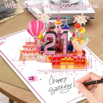 Stunning 21st Birthday Pop Up Card for Celebrations