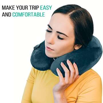 3in1 Premium Inflatable Travel Neck Pillow Set for Comfort