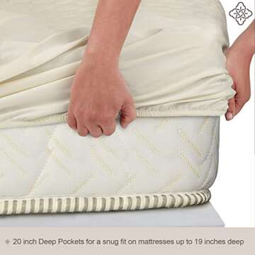 Bioweaves 100% Organic Cotton Mattress Pad Cover, GOTS Certified Cooling Quilted Fitted Mattress Top...