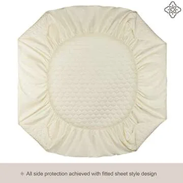 Bioweaves 100% Organic Cotton Mattress Pad Cover, GOTS Certified Cooling Quilted Fitted Mattress Topper & Protector with Soft Cotton Wadding - 20 Inch Deep Pocket, Queen