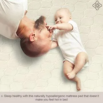 Bioweaves 100% Organic Cotton Mattress Pad Cover, GOTS Certified Cooling Quilted Fitted Mattress Topper & Protector with Soft Cotton Wadding - 20 Inch Deep Pocket, Queen