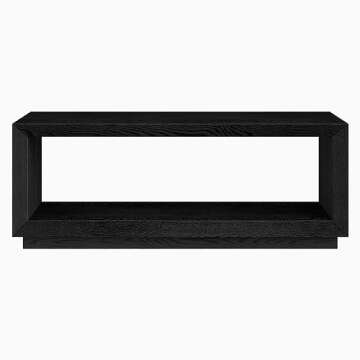 Henn&Hart 48" Wide Rectangular Coffee Table in Black, for Home, Living Room, Bedroom, Entertainment Room, Office