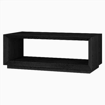 Henn&Hart 48" Wide Rectangular Coffee Table in Black, for Home, Living Room, Bedroom, Entertainment Room, Office
