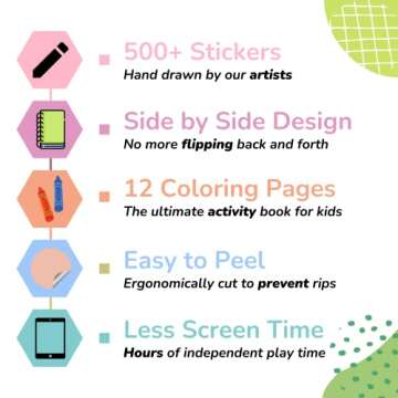 Sticker Book for Kids 2-4, 500+ Kid Stickers, When I Grow Up by Cupkin, 12 Coloring Pages, 12 Side by Side Scenes, Fun Toddler Travel Activity Coloring and Sticker Books for Kids Ages 4-8 + 8-10